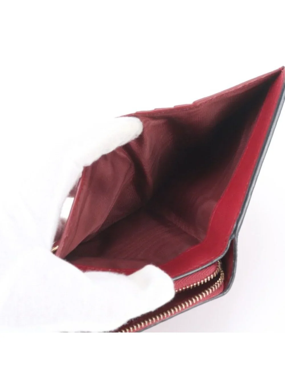 Dior Bee Leather Bifold Wallet Zip Around